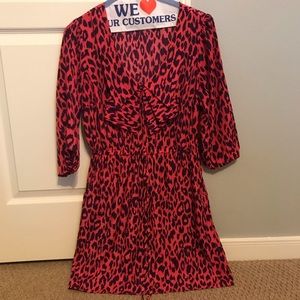 Pink& Navy Cheetah Print Dress